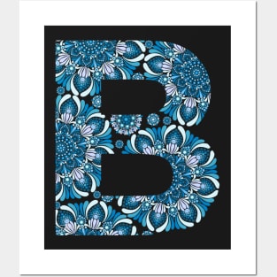 Mandala Letter Capital B Blue Posters and Art